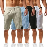 Мъже летни спортове, работещи със солидни шорти модни леки еластични пети панталони с джобове