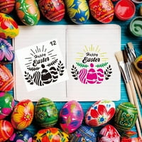 OAVQHLG3B Великденски декорации под $ Великденски шаблони шаблони Пластмасови кухи рисунки на рисуване Великденски декор