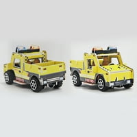 Zhaomeidaxi Комплект от 17D автомобилна играчка кола Jigsaw Puzzle Development Intelevent Off-Road Conlible Ambulance Jigsaw Puzzle Diy Подарък за рожден ден Детски пъзел Ръководство