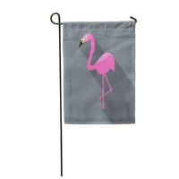 Розов фламинго плосък символ дълги сенки класически пластмасови тревни градински флаг декоративен флаг къща банер
