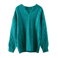 Пуловер от Cuekondy за жени v Врат пуловер с дълъг ръкав темперамент дамски върхове топли плетани дрехи