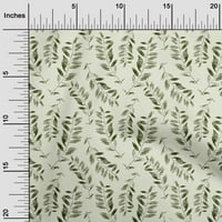 Oneoone памучен камбричен зеленикав бежов плат листа DIY Облекло квилинг плат за печат от тъкан от широк двор