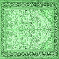 Ahgly Company Indoor Square Persian Emerald Green Традиционни килими, 3 'квадрат