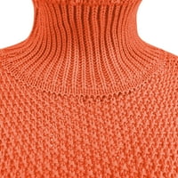 Apepal дамски пуловери Кардигански пуловери за жени Женски от рамото пуловер Небрежен плетен твърд пуловер с дълъг ръкав жени падат пуловери оранжево xl