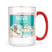 Neonblond Narvik Ski Resort - Норвегия Ски курортна чаша подарък за любители на чай за кафе
