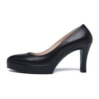 Wazshop жени рокли обувки на висок ток помпи приплъзване на токчета stiletto fashion toy toe office обувки дами платформа комфорт черно 8