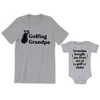Голф дядо мъже тениска дядо купих първия ми комплект голф клубове бебешки боди детски младежки риза за малко дете