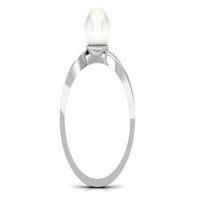 Infinity Ring за жени, сладководен перлен пасианс с диамант, стерлингово сребро, САЩ 12.00