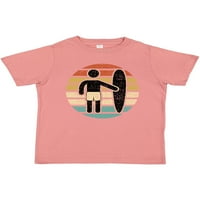 Inktastic Surfing Retro Sunset за Surfer Gift Toddler Boy или Thddler Girl тениска