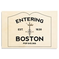 Бостън, Масачузетс, влизане в Бостън, Weather Vane Birch Wood Stign