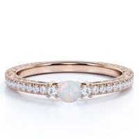 ct кръг истински лилав огън opal petite modern promise ring в 18k розово злато над сребро