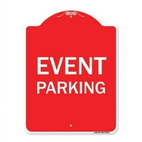 в. Дизайнерски сериал знак - паркиране на събития, червено и бяло