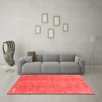 Ahgly Company Indoor Rectangle Abstract Red Modern Area Rugs, 7 '10'