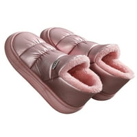 Увиващи се дами топли обувки фиш на размита чехъл плюшена облицовани чехли жени ботуши леки домашни обувки къща комфорт лилаво розово 5.5-6