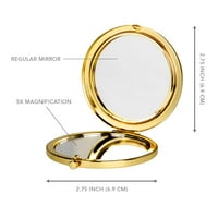 Koyal Wholesale Compact Mirror Bride да бъде сватбен подарък, злато, модерни черни бели ивици розови цветя, 1-пакет