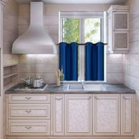 N Royal Blue 1-Set Light Filtering Kitchen Window Curtain, Fau Silk Tier панели с бронзови громки отгоре