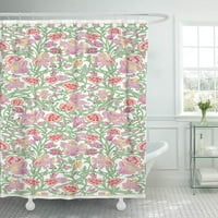 Цветно абстрактно флорално розово красива красота Източна етническа цветна завеса за баня завеса за баня