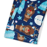 Wybzd Family Matching Christmas Pajama Комплекти сладък снежен човек печат с дълъг ръкав родител-дете облекло домашно облекло