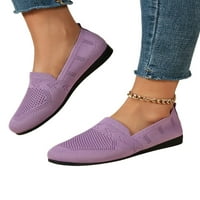 Tenmi Womens Flats Slip на ежедневни обувки Комфортно ходене обувки Неплъзгащи се чорапи маратонки Жени дишащи леки мокаси Purple 9