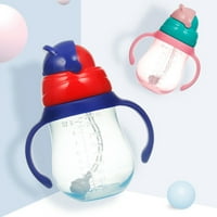 Ludlz 260 330ml преносим разлив без разлив Магическа чаша със слама със дръжка за бебе и малки деца, бебешки теч доказателство за питейна вода Слама чаша с дръжки BPA безплатно