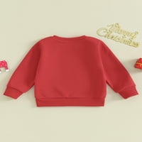 Inevnen Toddler Baby Girl Boy Christmas тоалет Crewneck Суитчър с дълъг ръкав пуловер риза пуловер Топ есенни дрехи