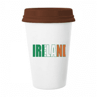 Ирландия на име на флаг на флаг халба кафе пиене на стъкло керамика Cerac Cup капак