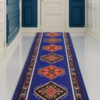 Регателен килим за коридор на югозападния син цвят или широк от вашия избор за избор устойчив каучук за подложка за петна от петна, стълбищно стълбище