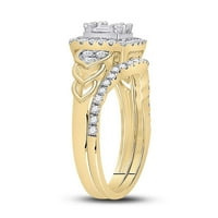 14k жълто злато багет диамантен булчински сватбен пръстен комплект cttw