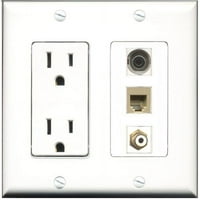 Riteav - AMP POWER OUTLET PORT RCA WHITE PORT PHONE BEIGE PORT Декоративна стенна плоча