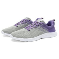 Колиша дами бягащи обувки спортни маратонки дишащи атлетични обувки тренировки тренировки комфорт сиво лилаво 7.5