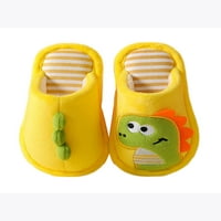 Woodling Girls Boys Fuzzy Slipper Plush Lined Slippers House Топли обувки Зимна закрита обувка Лека пухкав анти-плъзгане жълто 10c