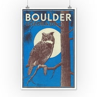 Боулдър, Колорадо, рогана сова на лунната светлина, корица на списание Vinatge