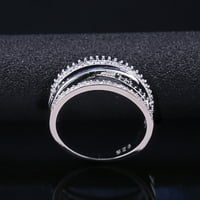 Сребърни пръстени Сребърно копринено въже възел Любов двойка опашки пръстен Персонализирани диамантени бижута