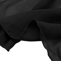 Дамска дължина на коляното Течаща пола Шифон талия вратовръзка балет танц за опаковане над шал пола танцово облекло черно един размер